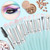DUAIU 16-Piece Synthetic Makeup Brush Set – Blue Wooden Handles & Travel Bag