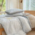 Light Blue Gingham Twin XL Duvet Cover Set – 400TC Microfiber 2-Piece