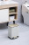 SunnyPoint 6L Step-On Trash Can – Slow Close Lid & Removable Bucket, White Gold