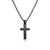 Qumfole Black 316L Stainless Steel Cross Necklace – Adjustable 18"