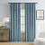 DUALIFE Pinch Pleat Blackout Curtain 50"x92" Dusty Blue Thermal Linen Blend
