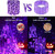 200 LED Purple Halloween String Lights 72ft – 8 Modes, Waterproof & Timer