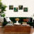 4-Piece Emerald Green Gold Leaf Tropical Botanical Canvas Wall Art 12x12