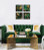 4-Piece Emerald Green Gold Leaf Tropical Botanical Canvas Wall Art 12x12