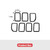 Five black ABS front grille insert trim pieces for 2021-2024 Jeep Grand Cherokee laid out flat showing numbered backs - view 2