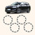 Set of four black ABS rim protectors for 21-inch Tesla Model Y Überturbine wheels, shown snapped onto wheel edges - view 7