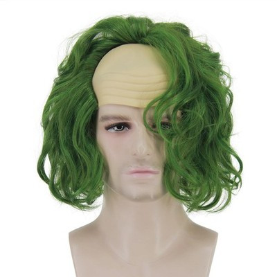 Shecool Green Wavy Beetlejuice Costume Wig – Unisex, Fits 21–22.5"