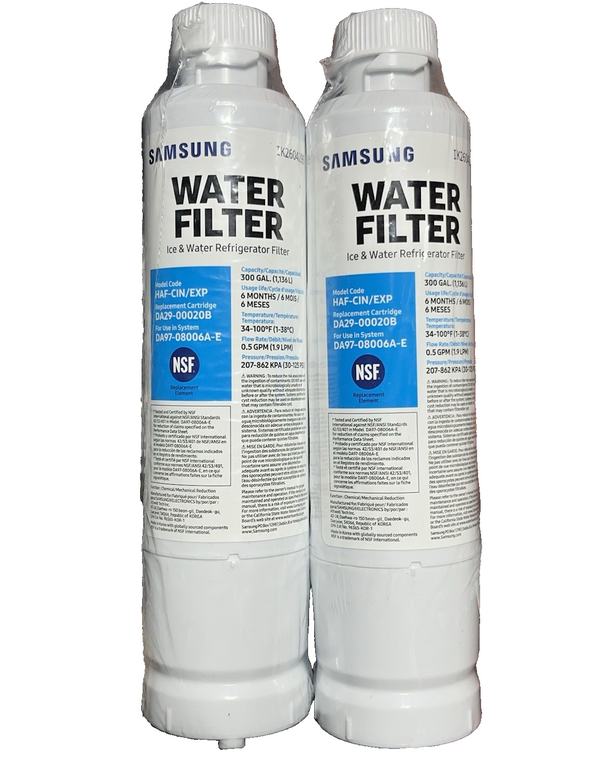 Samsung DA29-00020B HAF-CIN-2P Refrigerator Water Filter – NSF Certified 2-Pack