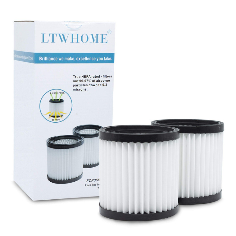 LTWHOME Washable HEPA Filter 2-Pack for Hearth Country FCP3552816 & Hoover Ash Vacuums