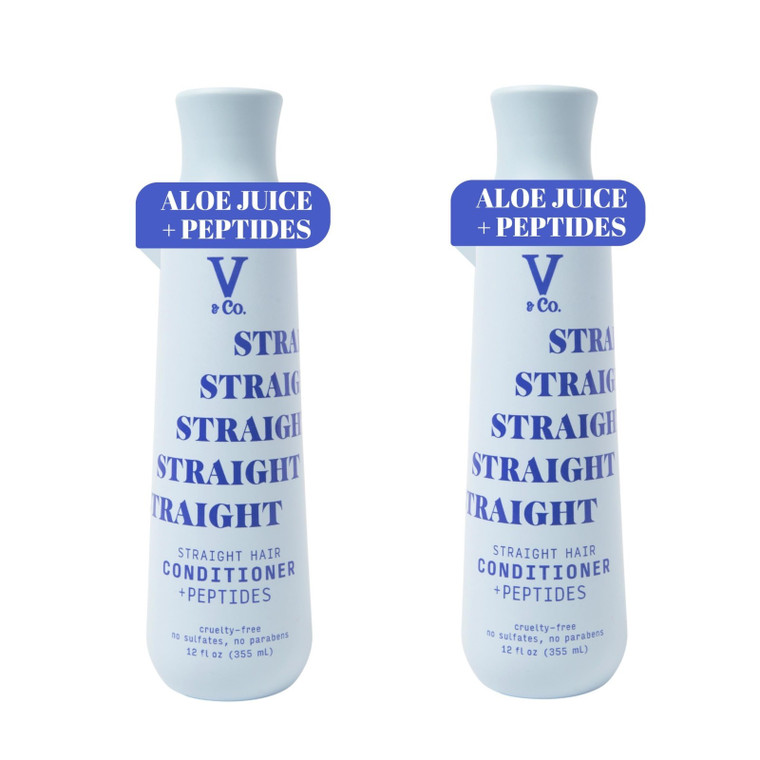 V&Co Straight Hair Conditioner Peptide & Aloe Sulfate-Free 12oz 2-Pack