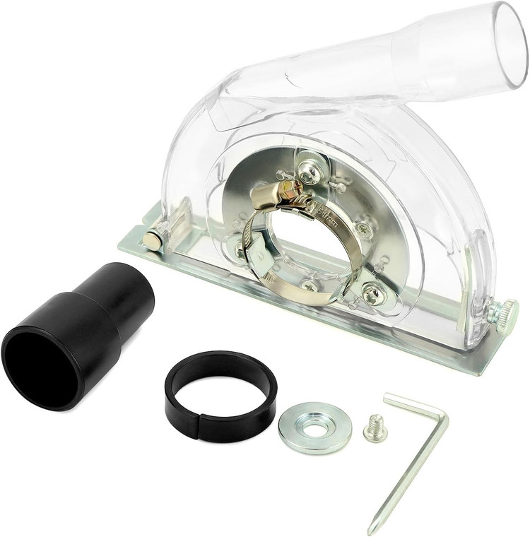QWORK Angle Grinder Dust Shroud 4"-5" Clear Polycarbonate Cover – Like New