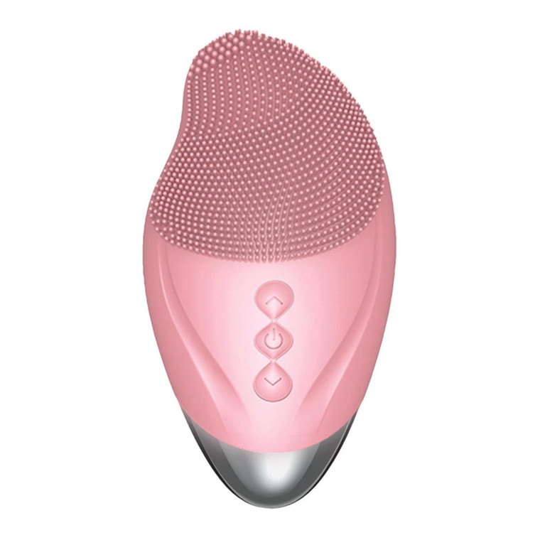 Farsaw 2-in-1 Silicone Facial Cleansing Brush with Heated Eye Massager – Pink