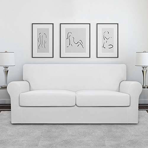 Easy-Going 3-Piece Stretch Fleece Loveseat Slipcover – Fits 60-80"