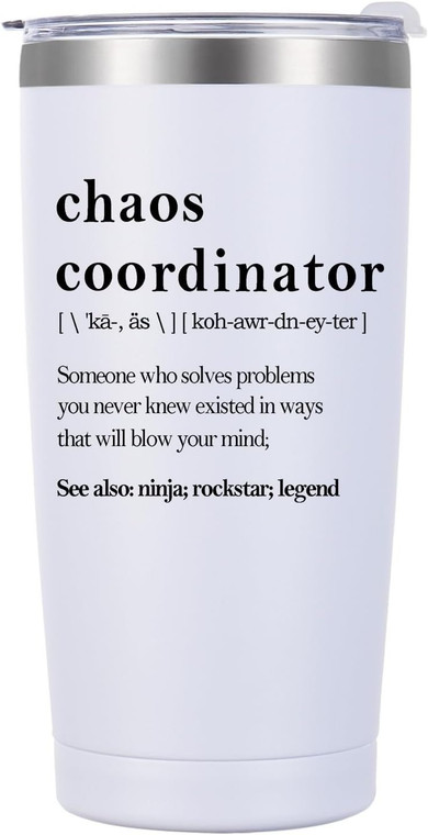 Docik Chaos Coordinator 20oz Insulated Tumbler – Funny Women's Gift