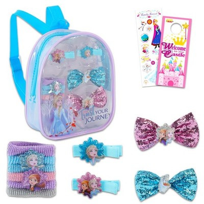 Disney Frozen Hair Accessories Bundle – 10-Piece Set with Bag, Bows & Clips