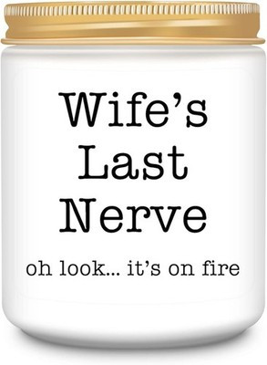 Homsolver Wife's Last Nerve Lavender Scented Candle – Funny Gift for Wife
