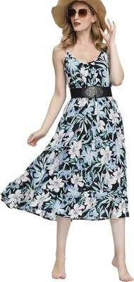 Buenos Ninos Women's Floral Boho Maxi Dress – V-Neck with Pockets