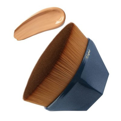 Easyhut Flat Top Hexagon Kabuki Foundation Brush – Blue with Storage Case