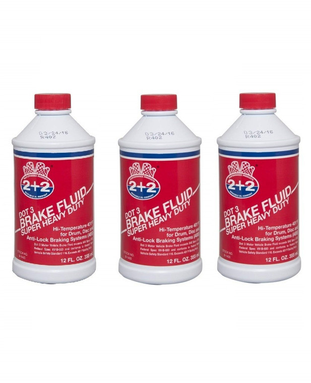 Berkebile 2+2 DOT 3 Brake Fluid Super Heavy Duty B1400 – 3-Pack 12 oz
