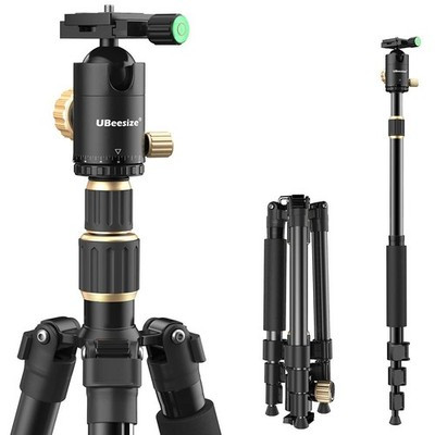 UBeesize 71" Aluminum Travel Tripod with 360° Ball Head – 26.4 LB Capacity