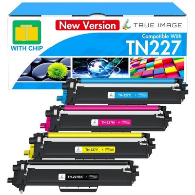 True Image TN227 High Yield Toner Cartridge 4-Pack for Brother Printers