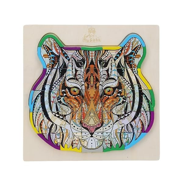 HOGYBERK Wooden Tiger Puzzle for Toddlers Ages 3-5 | Hardwood, Non-Toxic