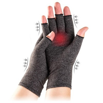 TFUSOM Fingerless Compression Gloves for Arthritis & Joint Pain Relief - Medium Gray
