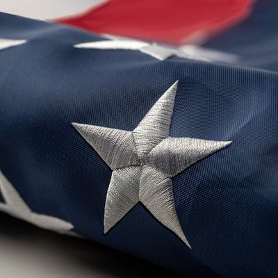 1x1.5 Ft Outdoor Embroidered American Flag with Heavy-Duty Brass Grommets