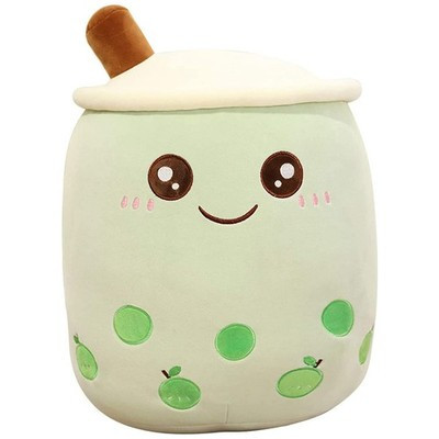 9.4-Inch Green Bubble Tea Plushie – Kawaii Boba Stuffed Pillow Toy