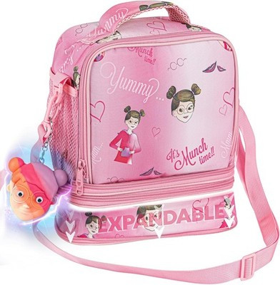 Friends On Trend Munchi Meli Girls Pink Insulated Expandable Lunch Bag