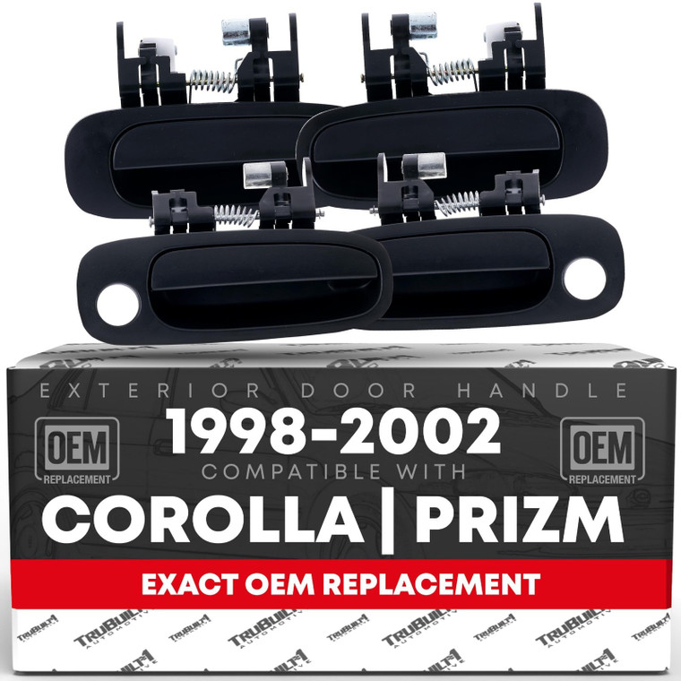 4-Piece Exterior Door Handle Set for 1998-2002 Toyota Corolla – Textured Black