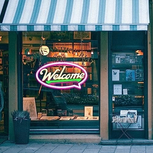 LED Welcome Sign for Business 16.9" – 4 Brightness & 5 Lighting Modes