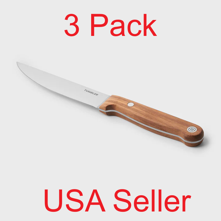 3-Pack Tumbler Utility Knife 5.5" – German Steel Blade & Walnut Handle