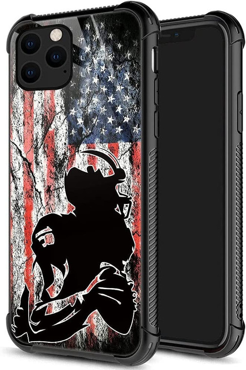 iPhone 11 Pro Max American Flag Football Bumper Case – Military Grade