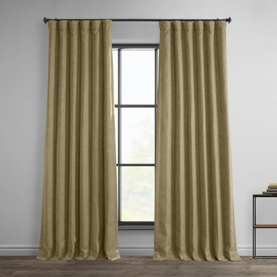 Faux Linen Room Darkening Curtain Panel 50x84" – Nomad Tan Drape