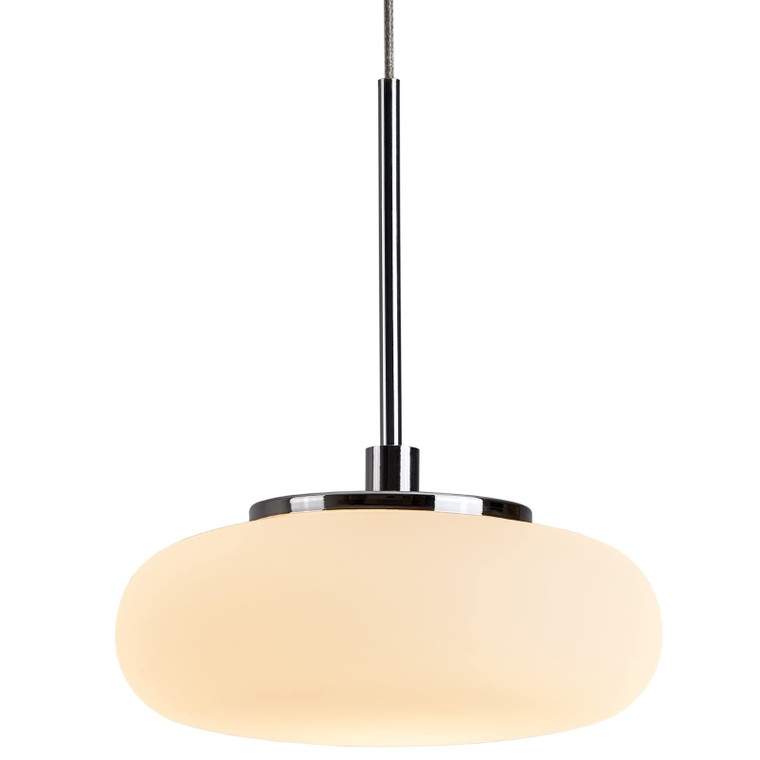 Kinglong round glass pendant light with chrome finish and adjustable hanging cord for kitchen island or dining room