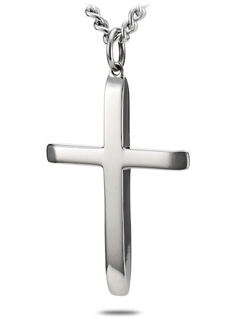 20 inch Mens Sterling Silver Cross Necklace