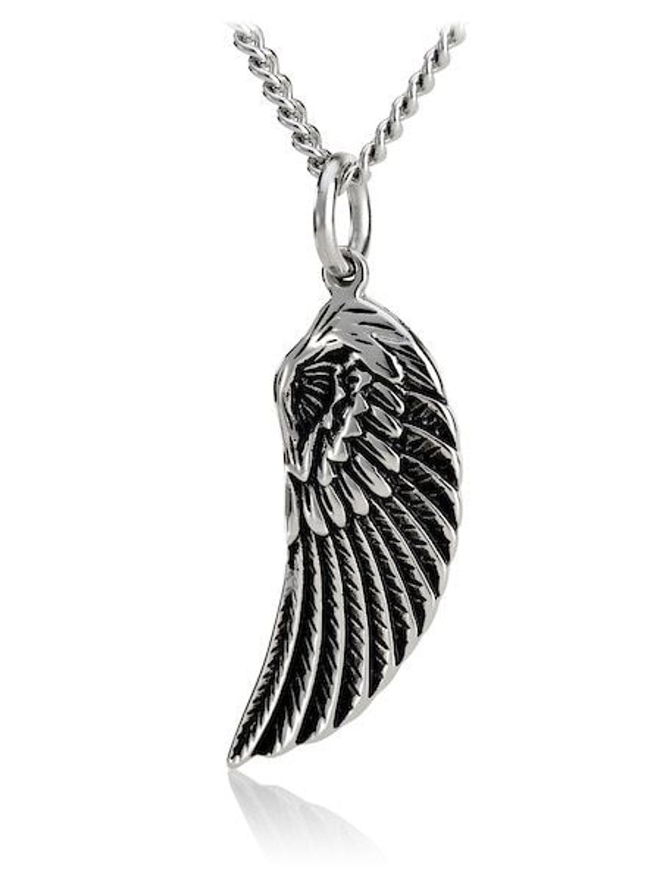 Buy VIRAASI Men Silver-Toned Angel Wing Pendant with Chain online