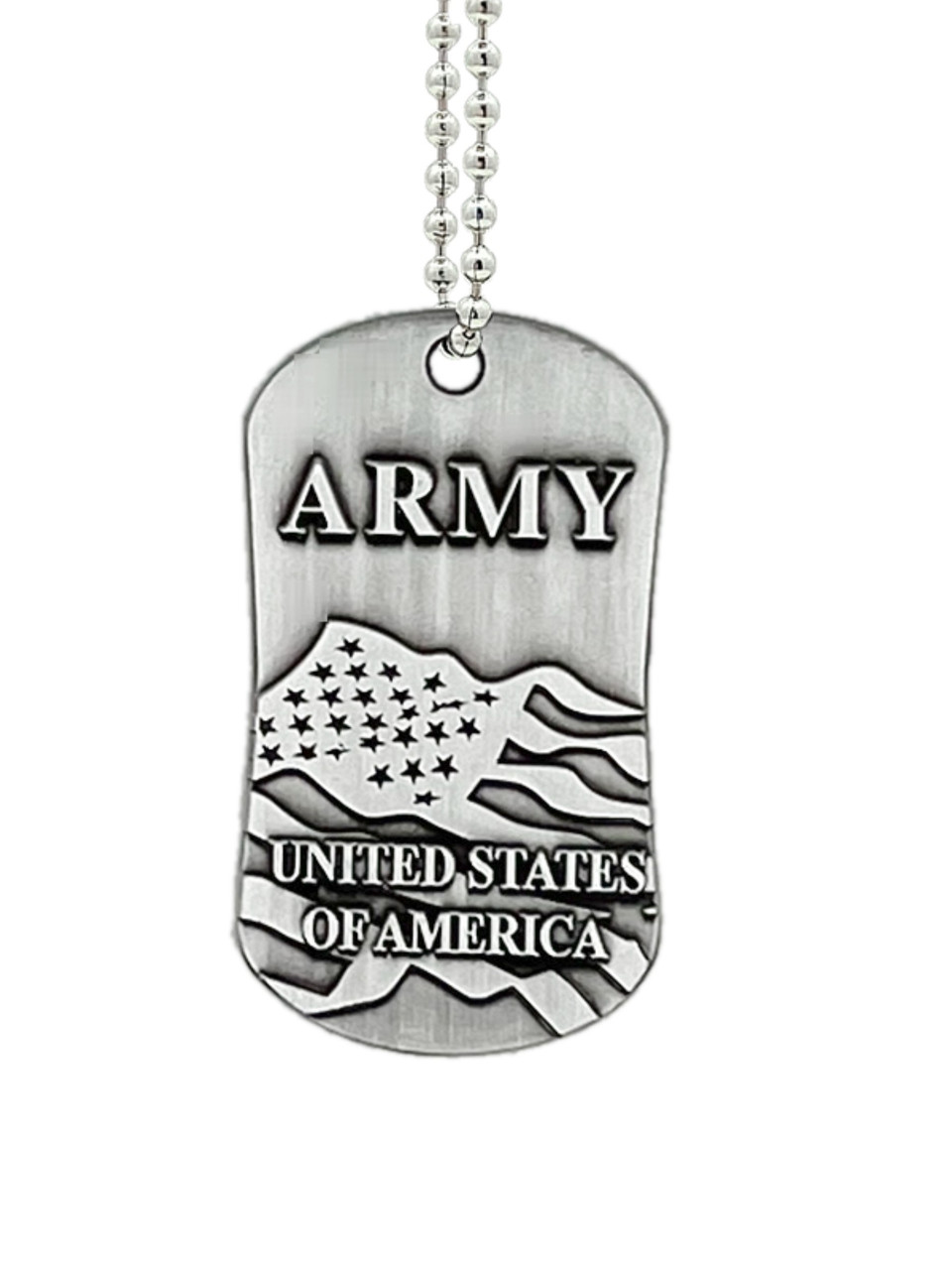 U.S.Army Veteran Antique Finish Dog Tag Necklace-Joshua 1:9 (4 Pack) by Shields of Strength, Adult Unisex, Size: One size, Silver