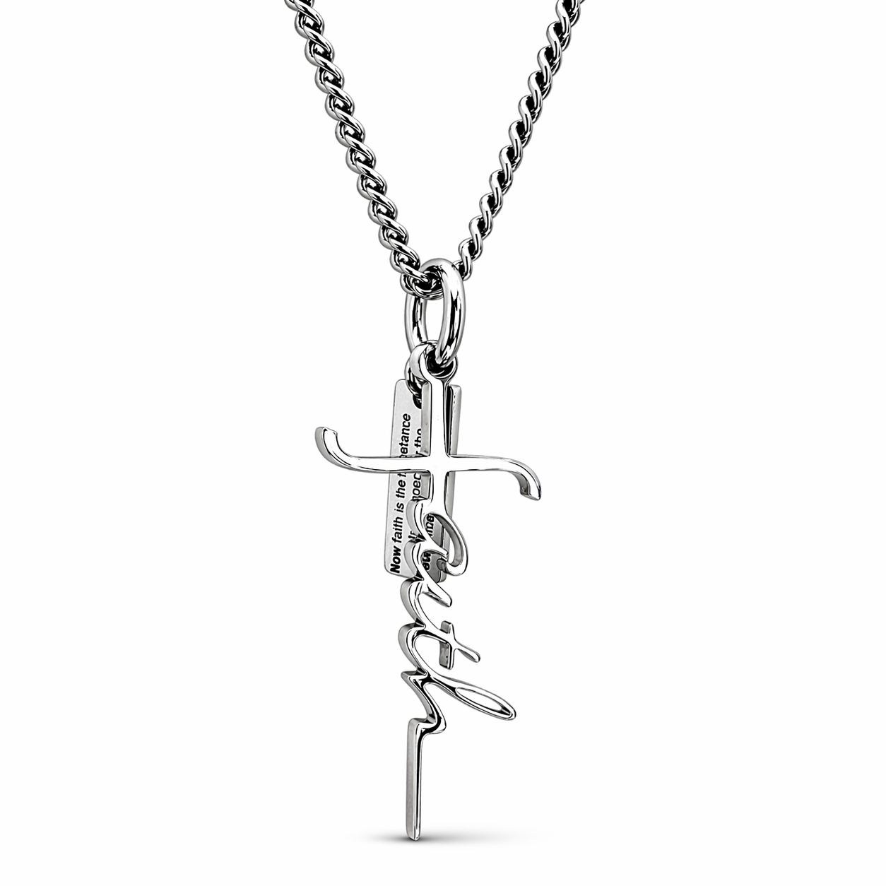 Women's Faith Cross Necklace Hebrews 11:1 | Shields of Strength
