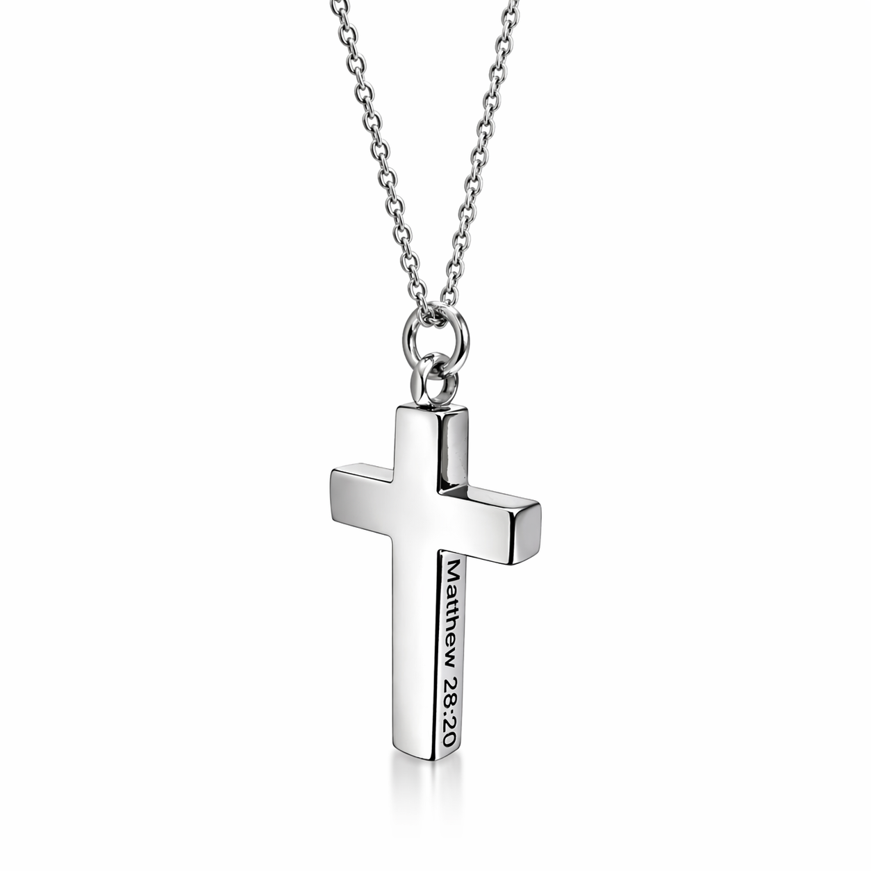 Women's Always Cross Necklace - Matthew 28:20 Steel
