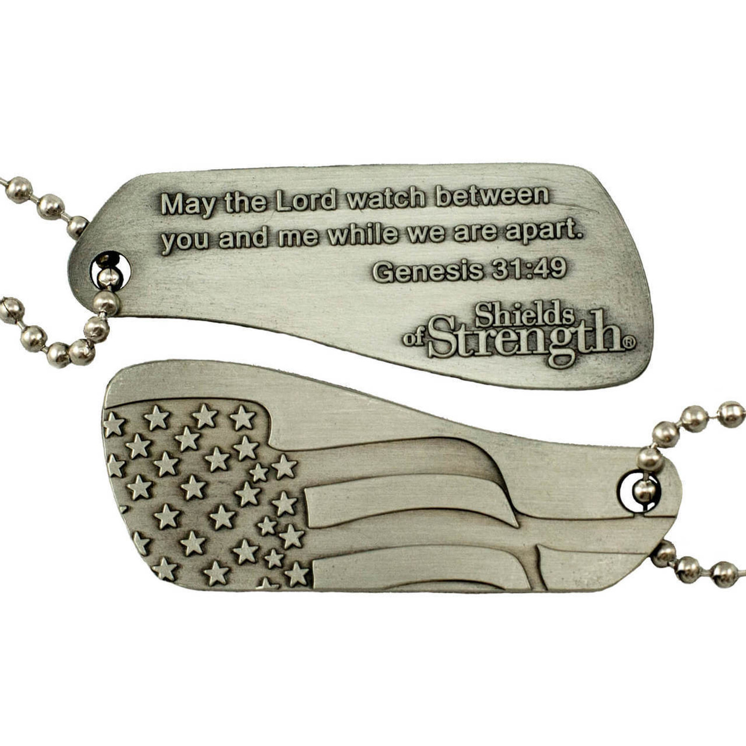 Split Shield Antique Finish Dog Tag Necklace