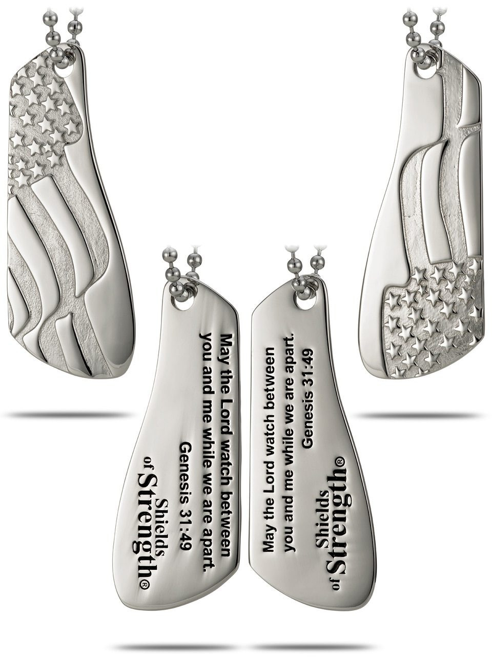 Stainless Steel Genesis 31:49 Split Shield 2-Part Necklace