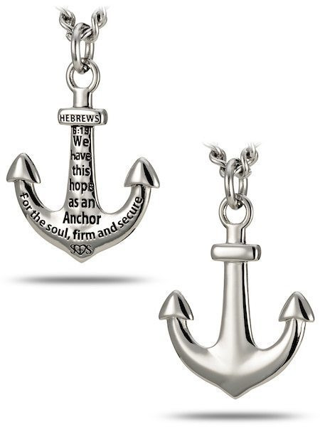 Christian Anchor Necklace Steel Hebrews 6:19 - Main Image