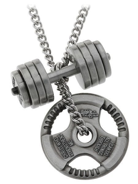 Stack Grip Plate Necklace Men's Phil 4:13 Antique Finish