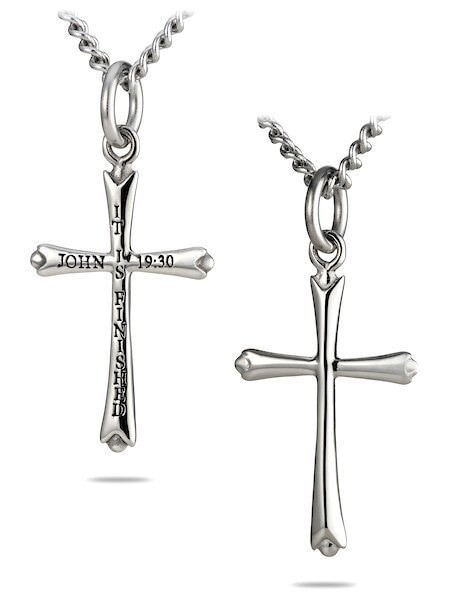 Mini Thin Cross Necklace John 19:30 Shields of Strength