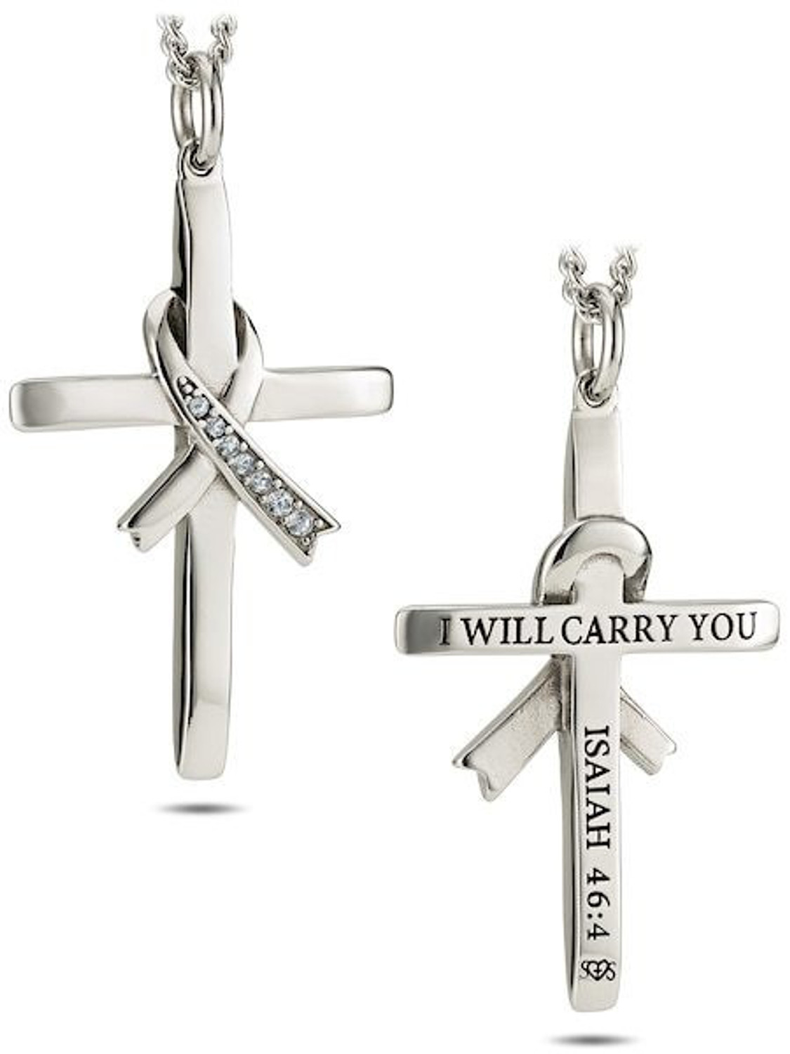 【TATIANA】Cross Ribbon Ball Necklace☆追跡付 Cross Ribbon Necklace W/ Crystals | Isaiah 5:17