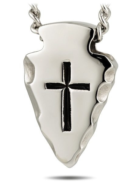 Men's Stainless Steel Arrowhead Necklace Genesis 27:3