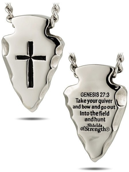 Men's Stainless Steel Arrowhead Necklace Genesis 27:3