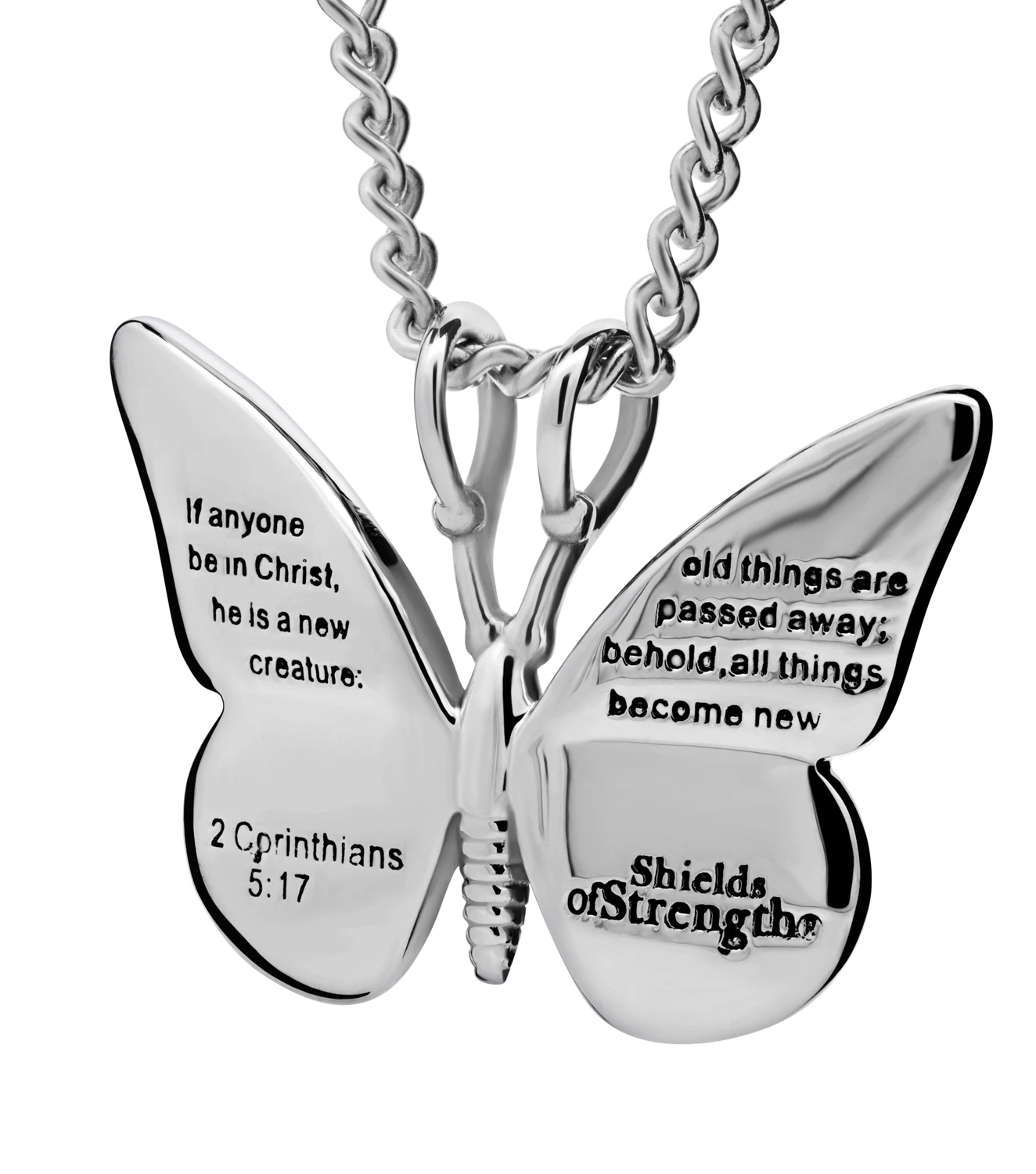 Women's Butterfly Necklace: 2 Cor 5:17 | New Life in Christ